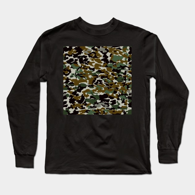 Camouflage, Military Pattern Long Sleeve T-Shirt by ilhnklv